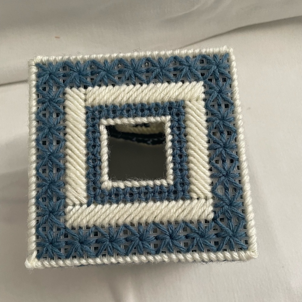 Set of 3 Handmade Needlepoint Plastic Canvas Tissue Box Cover multi color - Picture 14 of 14
